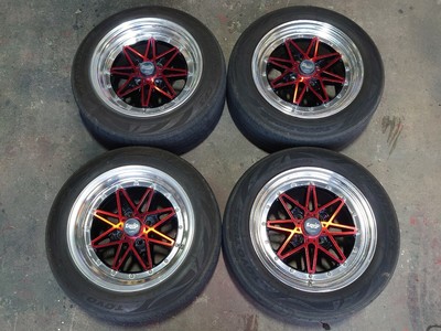 JDM Rare WORK EQUIP PCD100 4-hole 15-inch 7J +35 2-Book 8J +32 2 