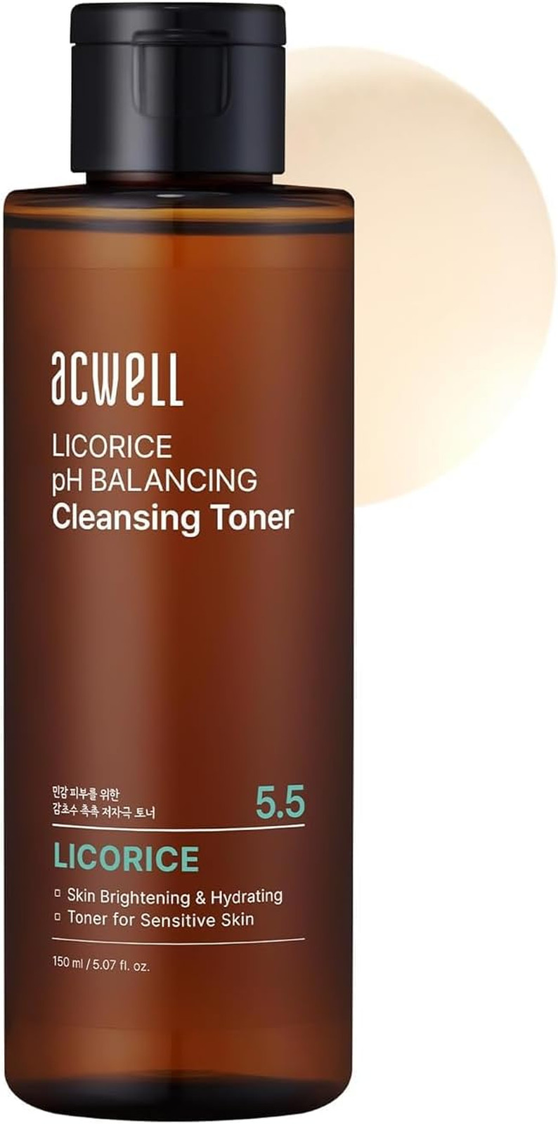 Tonique nettoyant contre le teint terne ACWELL à la réglisse hydratante 150ml