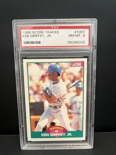 1989 SCORE TRADED KEN GRIFFEY JR #100T SEATTLE MARINERS ROOKIE RC PSA 8 NM-MT