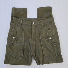 Helmut Lang Army Green Olive Drab Military Pants Men's 31 32 Slim High Rise 