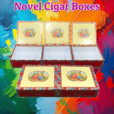 Lot of 5 La Aroma Monarch Empty Cigar Boxes 7.75x6.75x3 #109