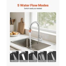 Faucet Aerator 360 Swivel Kitchen Sink Aerator 5Function 5Flow Sink