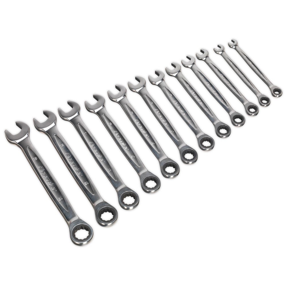Sealey Ratchet Combination Spanner Set 12pc - Metric