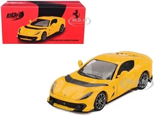 FERRARI 812 COMPETIZIONE MODENA YELLOW 1/64 DIECAST BY BBR MODELS BBRFER64008