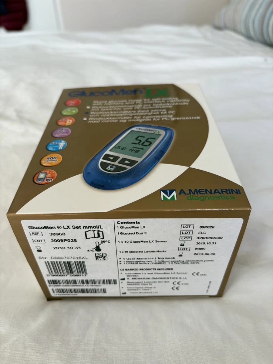 Kit de autoevaluación medidor de glucosa en sangre GlocoMenLX