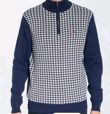 HERREN MERC LONDON STRICK POLO LOCKHILL CARDIGAN - MARINEBLAU - NEU GRÖSSE XS XSMALL