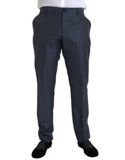 Dolce & Gabbana Blue Wool Men Skinny Dress Men's Pants Authentic