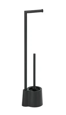 WENKO WC-Standgarnitur mit Toilettenpapierhalter Modell Avola, Schwarz - Bild 1 von 3