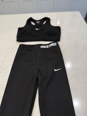 Nike Dri-fit pro 2 Piece Set Padded Bra Top \u0026 leggings 'S' Workout \u0026 Active Wear | eBay