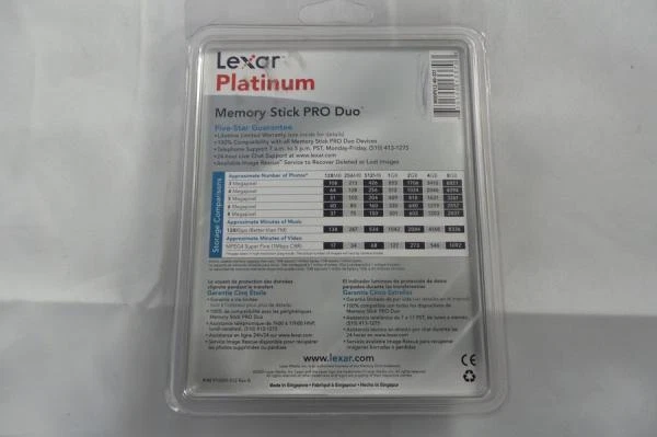Lexar 512MB Platinum Memory Stick PRO Duo (MSDP512-40-331) - Image 2 of 2