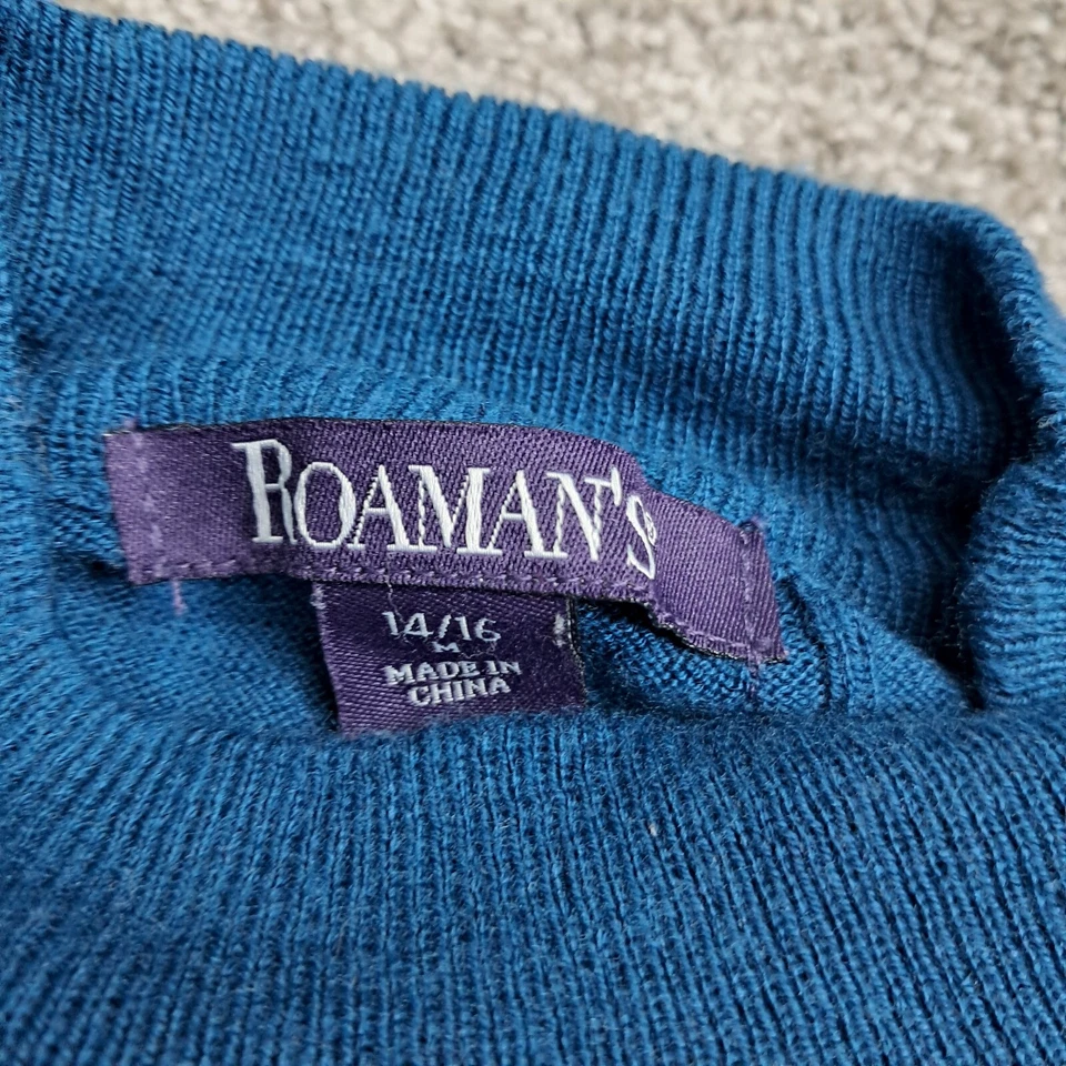 Suéter Roaman para hombre cuello tortuga azul mediano Foto 3 de 4