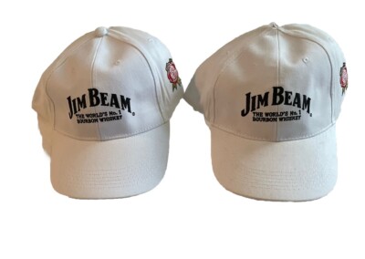 Jim Beam Bourbon Hat- White-New! Set Of 2