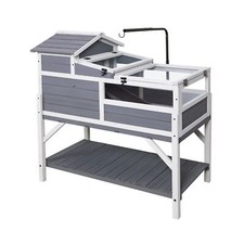 GEGURI Tortoise Habitat House Indoor Outdoor, 3-Room Wooden Turtle Enclosure ...