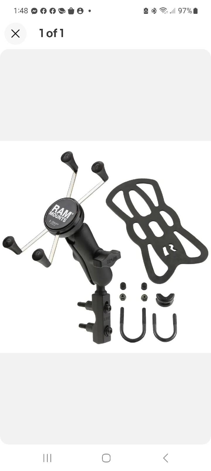 RAM Mount XGrip BBall Motorcycle Mount For Large Phones RAMB174UN10U eBay