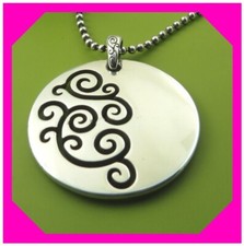 COLLANA ciondolo BRIGHTON MODERN LOVE argento disco pergamena CARINA GRANDE NUOVA CON ETICHETTE 60%