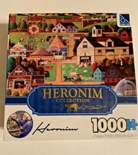 HERONIM County Fair Prim Saltbox Ferris Wheel 1,000 Piece Jigsaw Puzzle ❤️tb11j