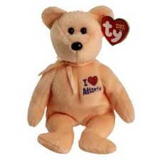 MWMT mint condition Ty Beanie Baby I HEART ATLANTA the peach bear NEW WITH TAGS