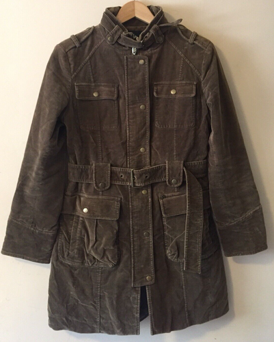 Vintage ESPRIT Brown Coat Women's Size M Front Pockets Belted
