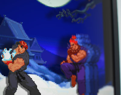 Street Fighter Alpha 2 evil Ryu Vs. Shin Akuma 3D Shadow 