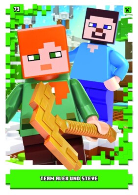 LEGO Minecraft Serie 1 Trading Card 73 - Team Alex und Steve - Skin Karte