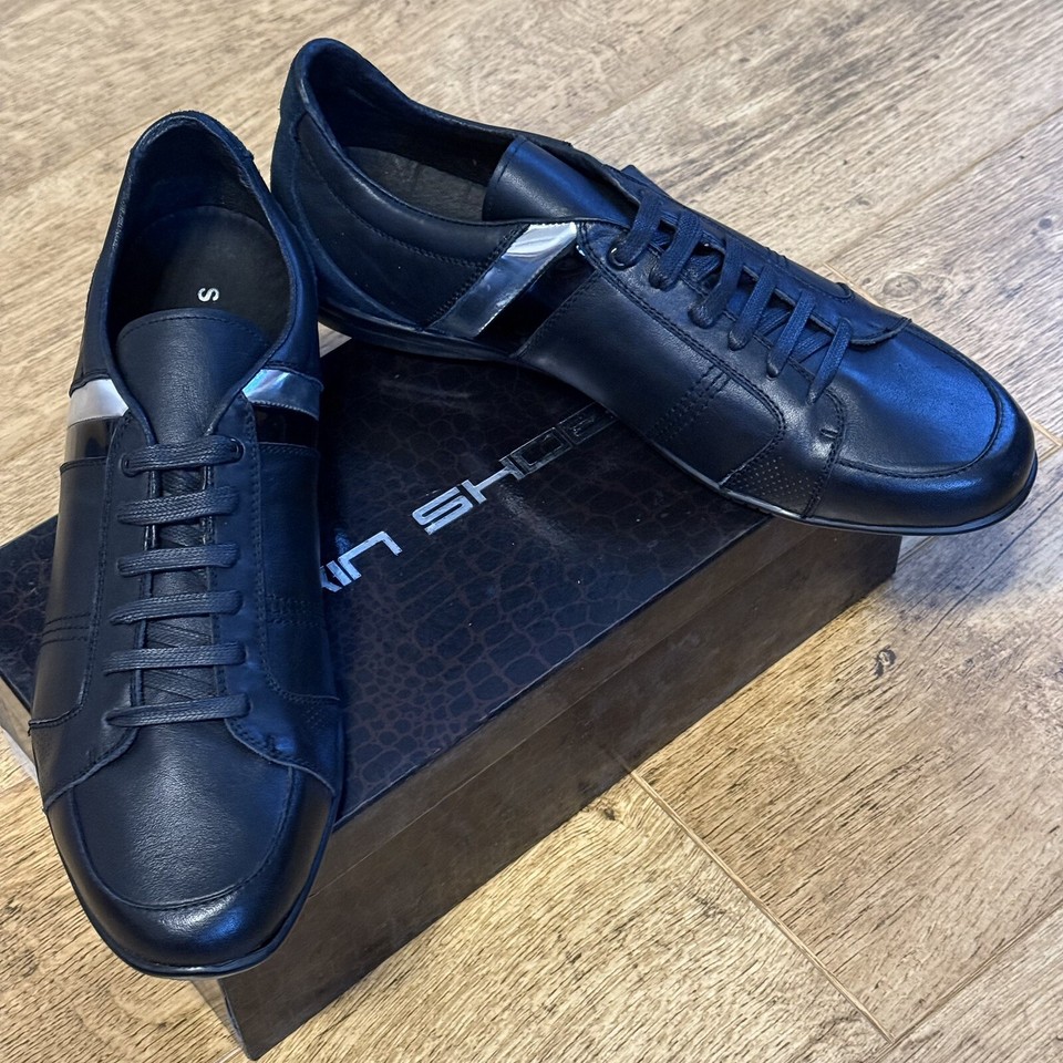 SKIN Tampa 3B Leather Lace Up Trainers Sneakers Casual Shoes UK 12 EU