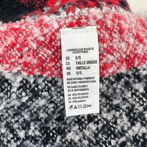 American Eagle Scarf Lot Of 2 Plaid Red White Brown NWT - Picture 5 of 7