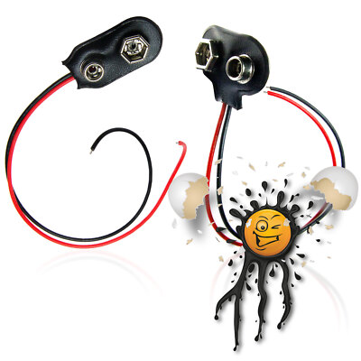 9V Batterieclip Snap on Clip Adapterkabel 100mm ESP8266 Arduino DIY MB102