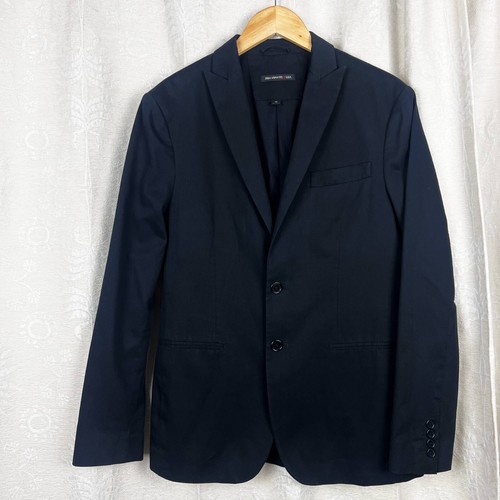 John Varvatos black cotton 2-button blazer suit jacket single breasted business