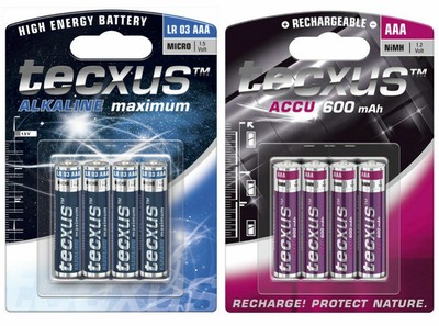 Tecxus Power Batterien Akkus Accus AAA AA 2 4 6 8 10 x Stück etc. + aus 2026 +
