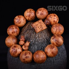 Chinese Cedar Wood 15/18/20MM Round Buddha Beads Ethnic Fashion Bracelet