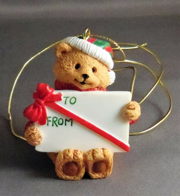 AVON 2001 HOLIDAY WISHES PACKAGE TOPPER... TEDDY BEAR ORNAMENT eBay
