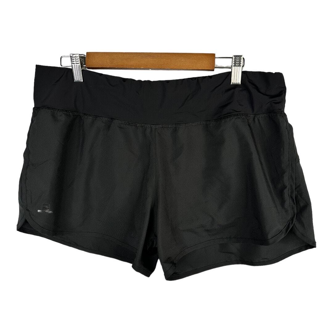 Pantaloncini da trekking Salomon da donna Elevate Black Running Activewear taglia XL Active Dry