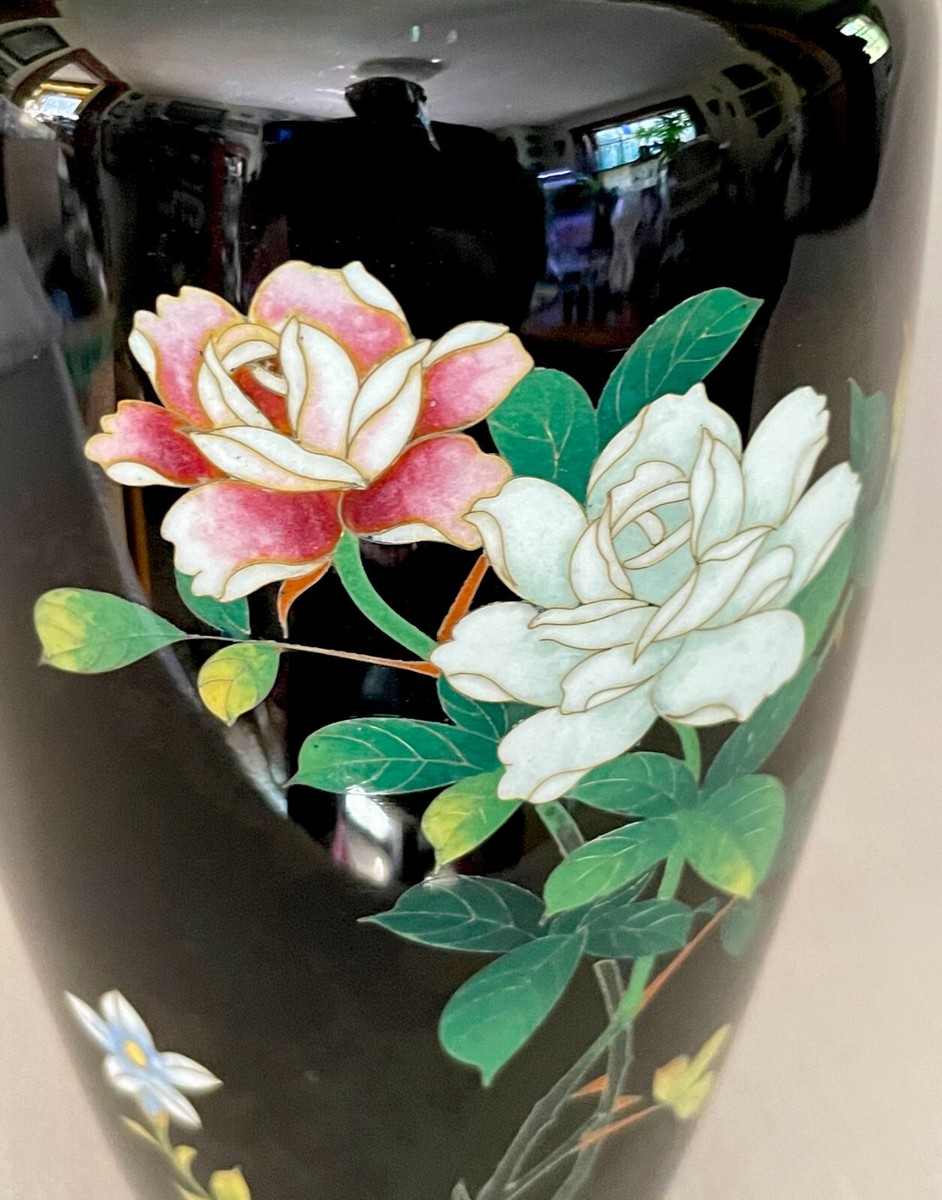 Gorgeous Vintage Japanese 'Sato' Ware Cloisonné Enameled Vase - AS