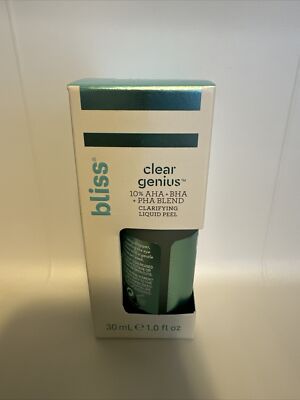 Bliss Clear Genius Clarifying Liquid Peel, 1 fl. oz. NIB