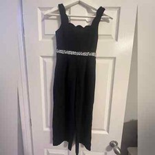 Monteau Big Girl's Embellished Jumpsuit Blue Size Small