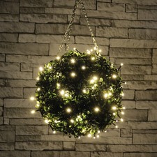 Outdoor Hanging String Lights LED Battery Operated with Timer Warm White