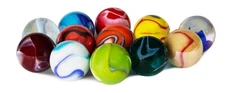 Set of 12 - Glass Shooter Marbles - Size 1 Inch (25mm) - Assorted Colors