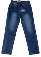 eddie bauer boys Kids flex jeans relaxed Size 8 NWT