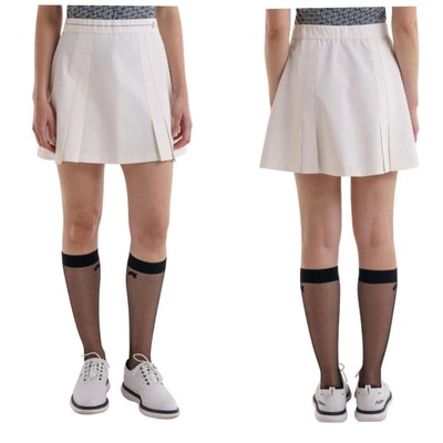 Malbon Women's Frida Golf Pleated Skirt White Sz 10 NWT