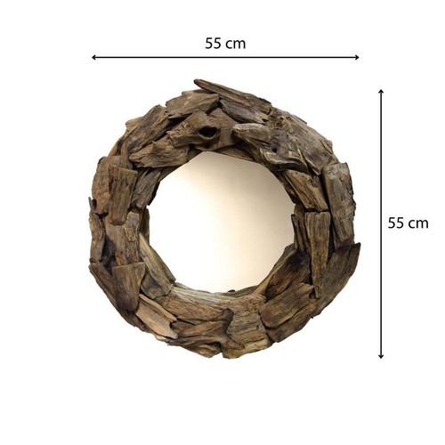AquaOne Spiegel Sydney Holz Natur Treibholz Wandspiegel 55 cm Naturholz Rustikal - Bild 5 von 7
