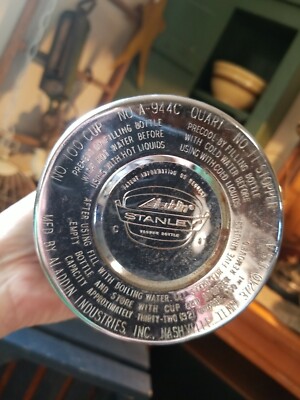 VINTAGE THERMOS CHROME & GREEN VACUUM BOTTLE ALADDIN STANLEY 1