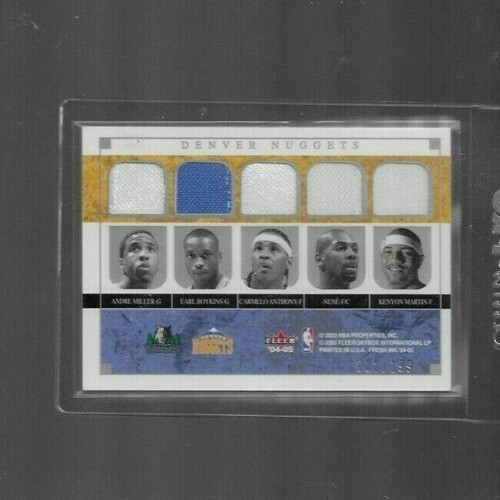 KEVIN GARNETT CARMELO ANTHONY 2004 FLEER FIVE ON FIVE 10X JERSEY CARD #d/199! - Picture 2 of 2