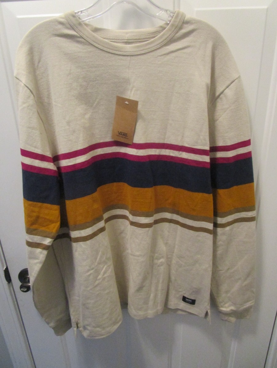 VANS LYNWOOD STRIPED L/S MEN'S SHIRT ON OATMEAL NEW