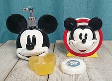 Vintage Disney Springs Mickey Mouse Lotion/Soap  Toothbrush Holder Bathroom Set