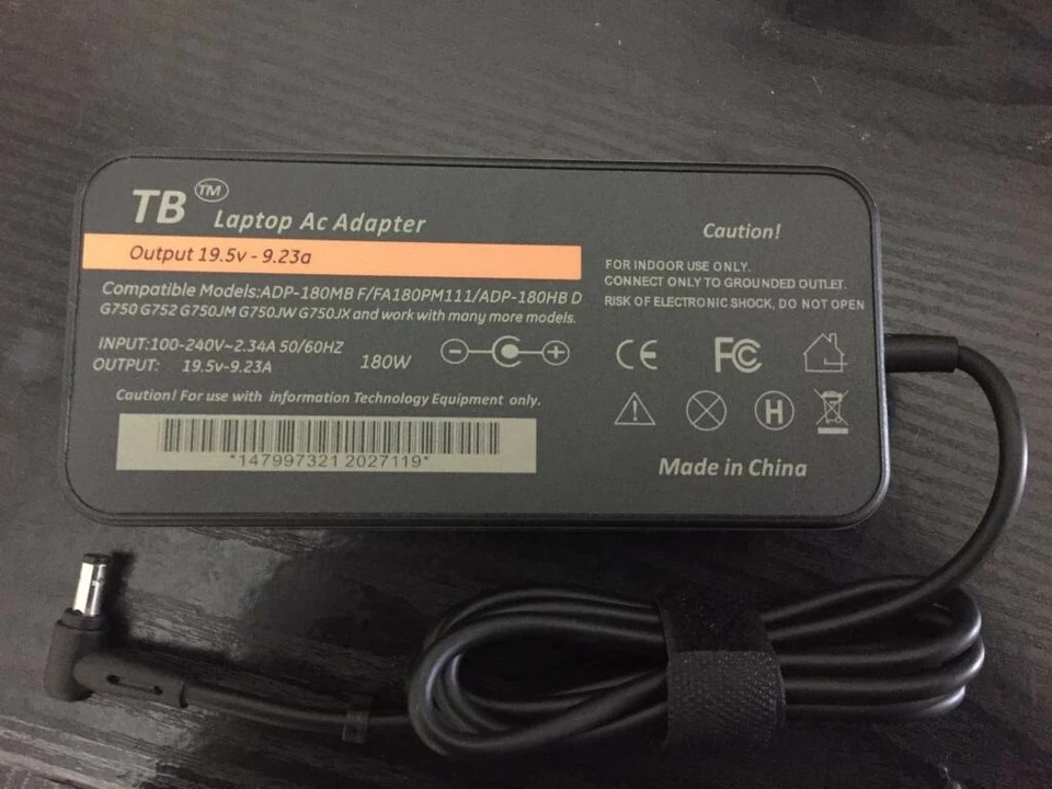 19.5V 9.23A Laptop AC Adapter Charger For Asus Rog G55 G55VW G46VW G70 - Image 2 of 3