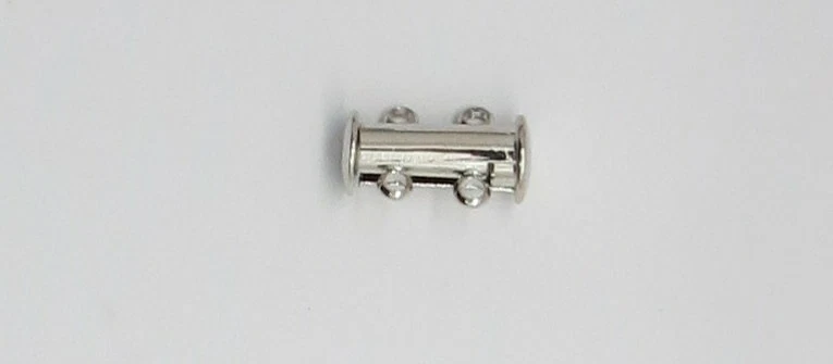 2 Slide Clasp 2 strand Brass Slide Lock Clasp Multi Strand Clasp Silver Plated - Image 4 of 4