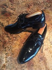 Men Black Latin Dance Shoes Ballroom Patent Leather Modern Tango Dance Shoes