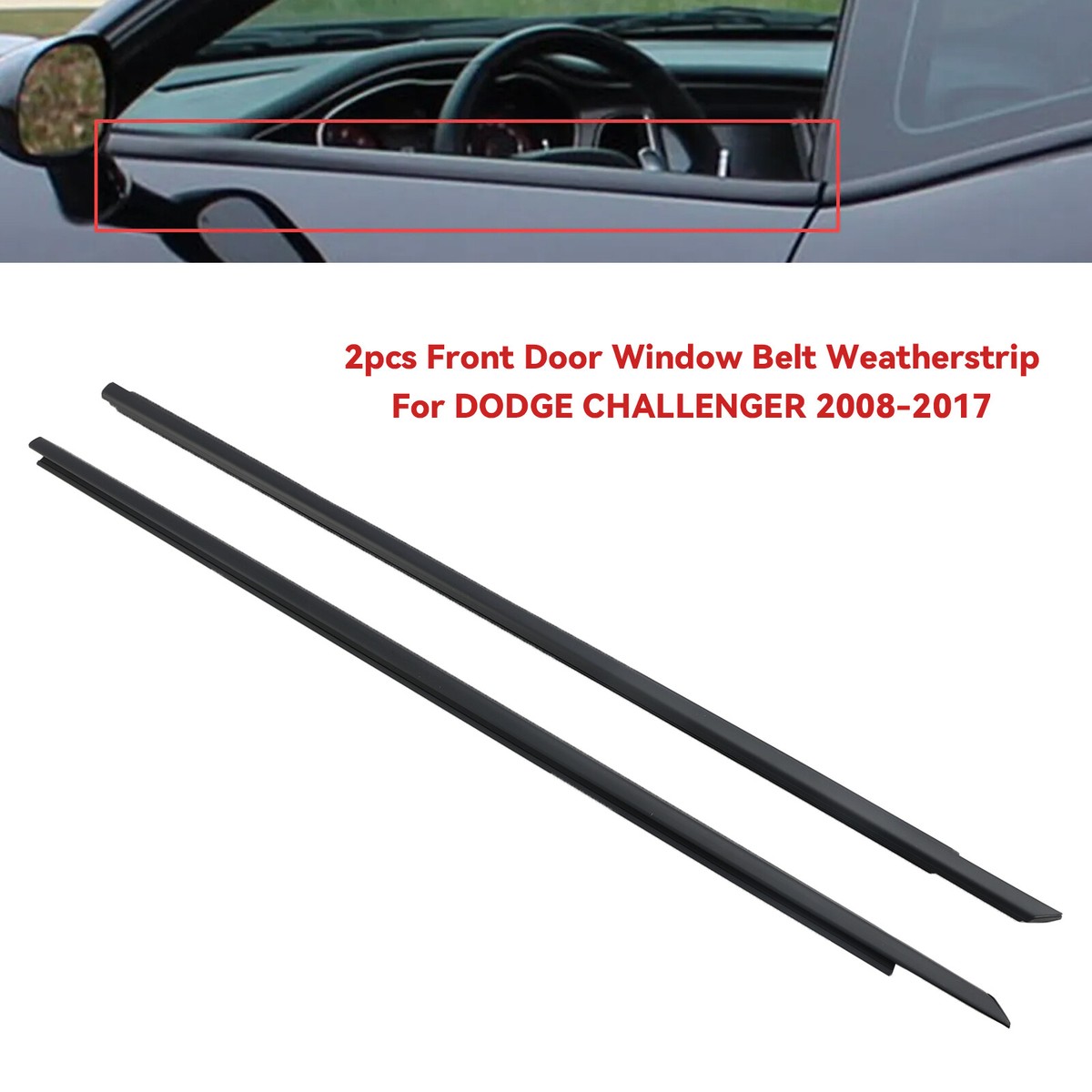タリスマン 2pcs Front Door Window Belt Weatherstrip For DODGE CHALLENGER 2008