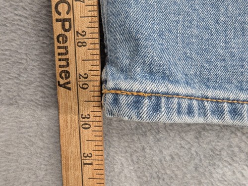 Levis 505 Jeans Mens Size 44x30 Blue Faded Whiskers Relaxed Straight - Picture 6 of 13