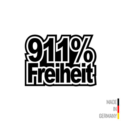 Vinyl-Sticker ''100% Freiheit'' f. Porsche 911 Auto Aufkleber 964 993 996 997 991